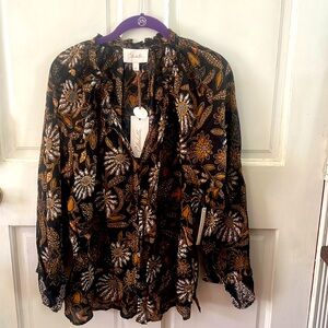 NWT. CLEOBELLA ALICIA MAGNOLIA BLOUSE. Floral print, 100% cotton. XL